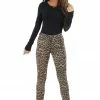 HYFVE Olive Leopard Print High Waisted Skinny Pants With Pockets