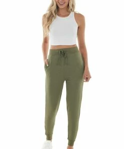HYFVE Bottoms Olive Thermal Knit Drawstring Joggers