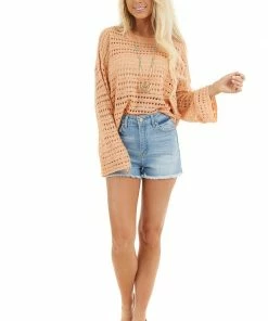 KanCan Medium Wash High Rise Denim Shorts With Frayed Detail Bottoms