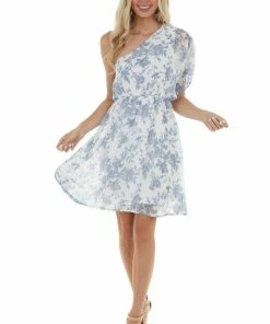 Gilli Pearl Floral Print One Shoulder Short Dress Dresses 21 Gilli Pearl Floral Print One Shoulder Short Dress Dresses