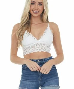 Style Melody Accessories Pearl White Criss Cross Back Lace Bralette