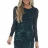 Sweet Lemon Pine Green Sequin Embellished Bodycon Dress