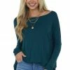 SUNG LIGHT CLOTHING Tops Pine Long Sleeve Knit Top With Off Shoulder Neckline 2 SUNG LIGHT CLOTHING Tops Pine Long Sleeve Knit Top With Off Shoulder Neckline