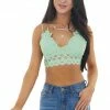 Anemone Pistachio Floral Lace Bralette With Criss Cross Straps Accessories