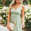 Umgee Dresses Pistachio Floral Tie Strap Babydoll Mini Dress 1 Umgee Dresses Pistachio Floral Tie Strap Babydoll Mini Dress