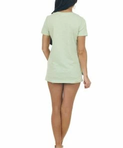 HYFVE Tops Pistachio Melange Chest Pocket Short Sleeve Tee