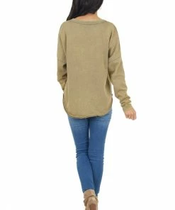 Umgee Pistachio Mineral Wash Long Sleeve Henley Top 24 Umgee Pistachio Mineral Wash Long Sleeve Henley Top