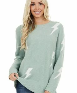 BiBi Sage Super Soft Knit Sweater With Lightning Bolt Print