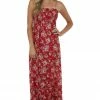 Peach Love Pomegranate Floral Printed Smocked Maxi Dress