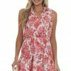 Hailey & Co Pomegranate Floral Tiered Sleeveless Ruffle Dress Dresses