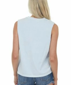 HYFVE Powder Blue Crew Neck Knit Muscle Tee