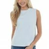 HYFVE Powder Blue Crew Neck Knit Muscle Tee