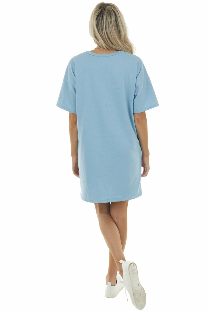 143 Story Powder Blue Dress With Side Pockets And Raw Seam Details Dresses 8 143 Story Powder Blue Dress With Side Pockets And Raw Seam Details Dresses