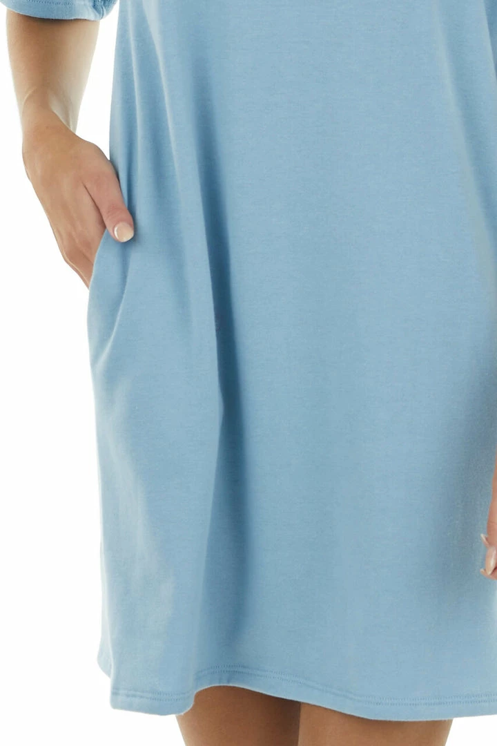 143 Story Powder Blue Dress With Side Pockets And Raw Seam Details Dresses 9 143 Story Powder Blue Dress With Side Pockets And Raw Seam Details Dresses