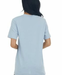 A. Blush Powder Blue 'Happy Mind Happy Life' Graphic Tee Tops