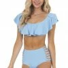 Envya Accessories Powder Blue Off Shoulder Bikini Set With Strappy Details 2 Envya Accessories Powder Blue Off Shoulder Bikini Set With Strappy Details