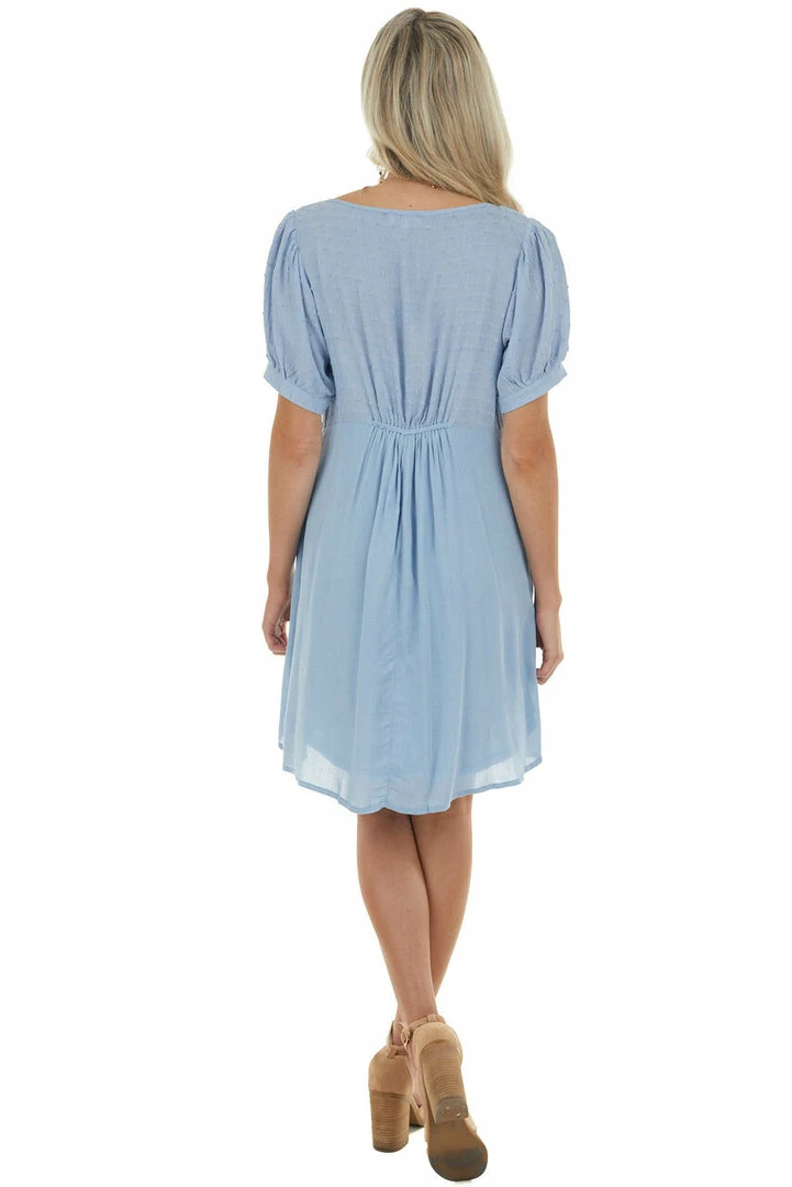 Umgee Powder Blue Swiss Dot Short Dress Dresses 9 Umgee Powder Blue Swiss Dot Short Dress Dresses