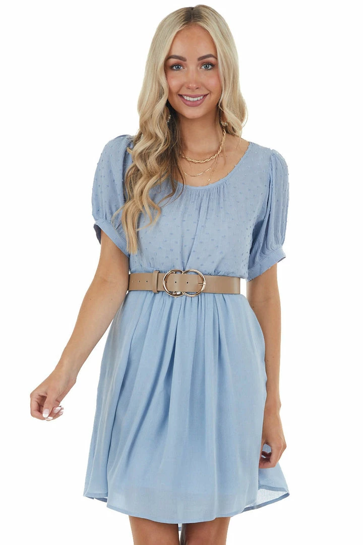 Umgee Powder Blue Swiss Dot Short Dress Dresses 3 Umgee Powder Blue Swiss Dot Short Dress Dresses