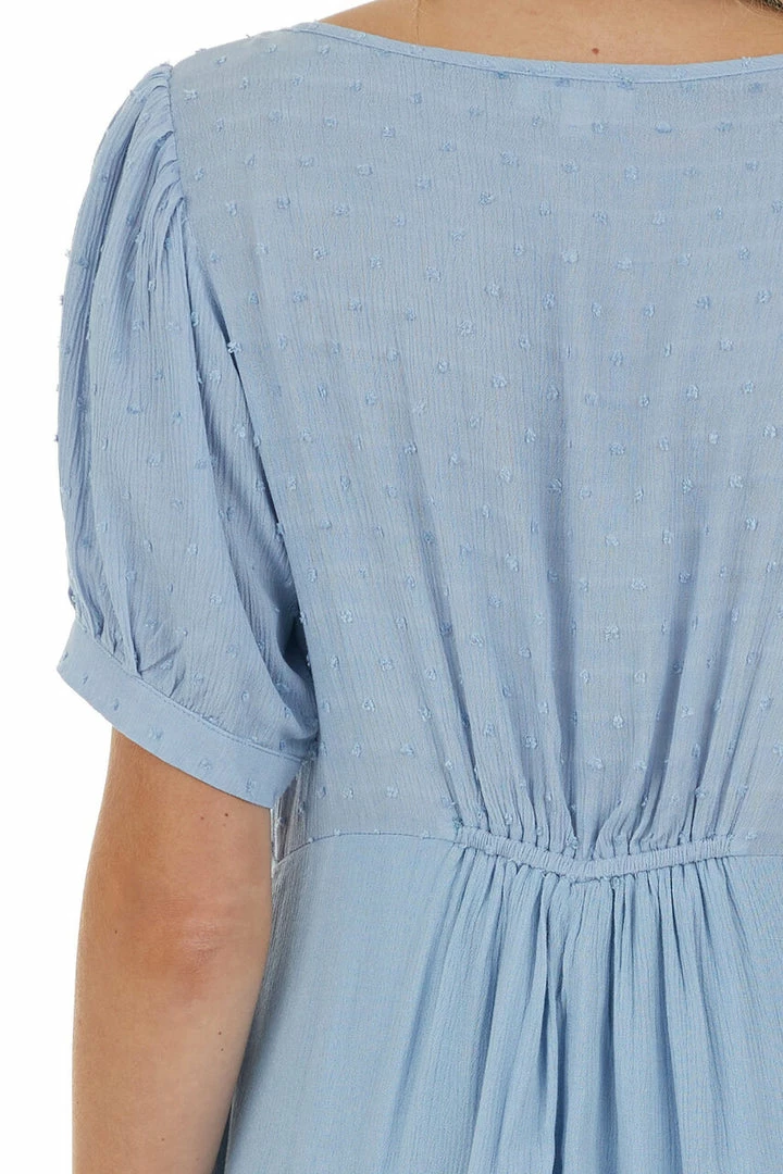 Umgee Powder Blue Swiss Dot Short Dress Dresses 10 Umgee Powder Blue Swiss Dot Short Dress Dresses