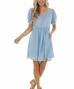 Umgee Powder Blue Swiss Dot Short Dress Dresses 20 Umgee Powder Blue Swiss Dot Short Dress Dresses