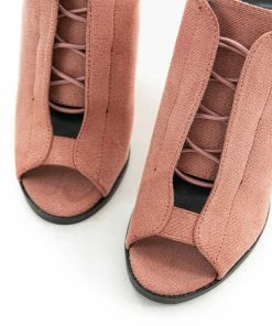 East Lion Corp. Shoes Punch Bungee Laced Peep Toe Sling Back Booties