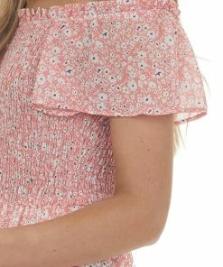 L Love Punch Floral Smocked Ruffle Tiered Maxi Dress Dresses