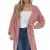 Davi & Dani Punch Pointelle Knit Bubble Sleeve Cardigan Cardigans