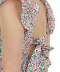 Umgee Tops Raspberry Floral Print Back Cut Out Tank Top