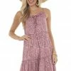 Ces Femme Rich Dusty Rose Paisley Sleeveless Short Dress 1 Ces Femme Rich Dusty Rose Paisley Sleeveless Short Dress