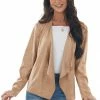 Kori America Rich Beige Lightweight Faux Suede Jacket Outerwear