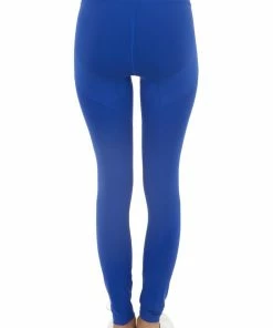 Mono B Bottoms Royal Blue High Waisted Stretchy Leggings With Elastic Waist