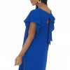 FSL APPAREL Royal Blue Tie Back Short Sleeve Woven Dress