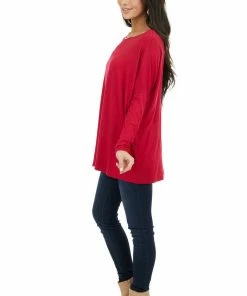 FSL APPAREL Ruby Long Sleeve Stretchy Knit Top With Boat Neckline Tops 23 FSL APPAREL Ruby Long Sleeve Stretchy Knit Top With Boat Neckline Tops