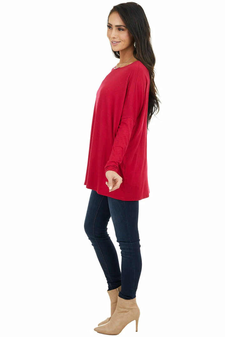 FSL APPAREL Ruby Long Sleeve Stretchy Knit Top With Boat Neckline Tops 8 FSL APPAREL Ruby Long Sleeve Stretchy Knit Top With Boat Neckline Tops