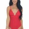 Beach Joy Bikini Ruby Scalloped Trim Deep V One Piece Swimsuit Accessories 2 Beach Joy Bikini Ruby Scalloped Trim Deep V One Piece Swimsuit Accessories