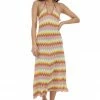Lush Clothing Rust Chevron Halter Neck Tie Strap Knit Dress