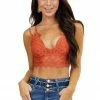 Anemone Accessories Rust Floral Lace Bralette With Criss Cross Straps 1 Anemone Accessories Rust Floral Lace Bralette With Criss Cross Straps