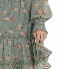 Jodifl Sage Floral Print Off The Shoulder Short Woven Dress 24 Jodifl Sage Floral Print Off The Shoulder Short Woven Dress