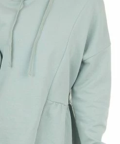 Wishlist Sage Hooded Top With Drawstrings And Peplum Detail