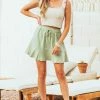 Wishlist Sage Mini Skirt Pocket Detail With Drawstring Bottoms