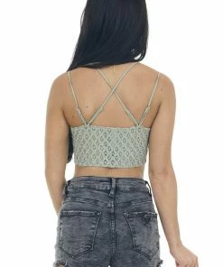 ZENANA Sage Padded Lace Bralette With Criss Cross Straps Accessories