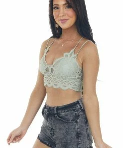 ZENANA Sage Padded Lace Bralette With Criss Cross Straps Accessories