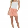 Heyson Salmon Exposed Seam Drawstring Soft Shorts Bottoms
