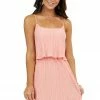 Gilli Salmon Sleeveless Textured Dress With Overlay Detail Dresses