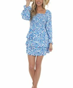 Jodifl Dresses Sapphire Printed Smocked Tiered Ruffle Dress 19 Jodifl Dresses Sapphire Printed Smocked Tiered Ruffle Dress