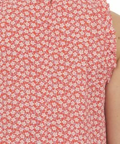 Staccato Scarlet Floral Drop Waist Sleeveless Frill Top