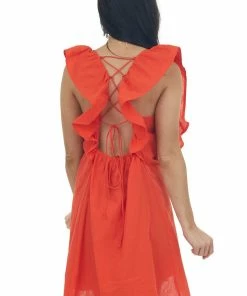 Umgee Scarlet Plunging V Neck Lace Up Back Short Dress Dresses 17 Umgee Scarlet Plunging V Neck Lace Up Back Short Dress Dresses