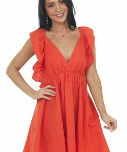 Umgee Scarlet Plunging V Neck Lace Up Back Short Dress Dresses 14 Umgee Scarlet Plunging V Neck Lace Up Back Short Dress Dresses