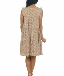 Ces Femme Dresses Sepia Ditsy Floral Ruffle Cap Sleeve Dress 14 Ces Femme Dresses Sepia Ditsy Floral Ruffle Cap Sleeve Dress