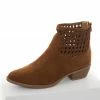 Shoe La La Shoes Sepia Faux Suede Braided Panel Booties